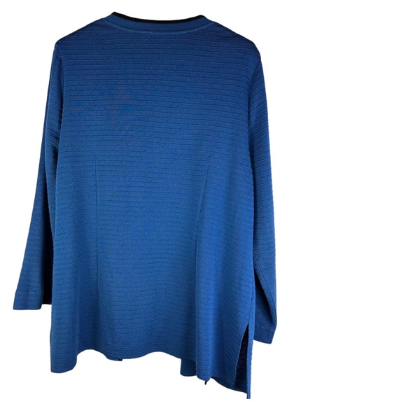 Exclusively MISOOK Open Jacket Knit Blazer Cardigan 1X 16 18 Blue Career Santana - Picture 3 of 5